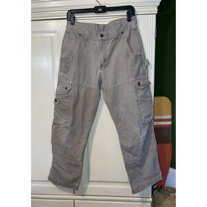 Carhartt Cargo Pants Beige Men 32x26 Rip Stop Double Knee Snaps